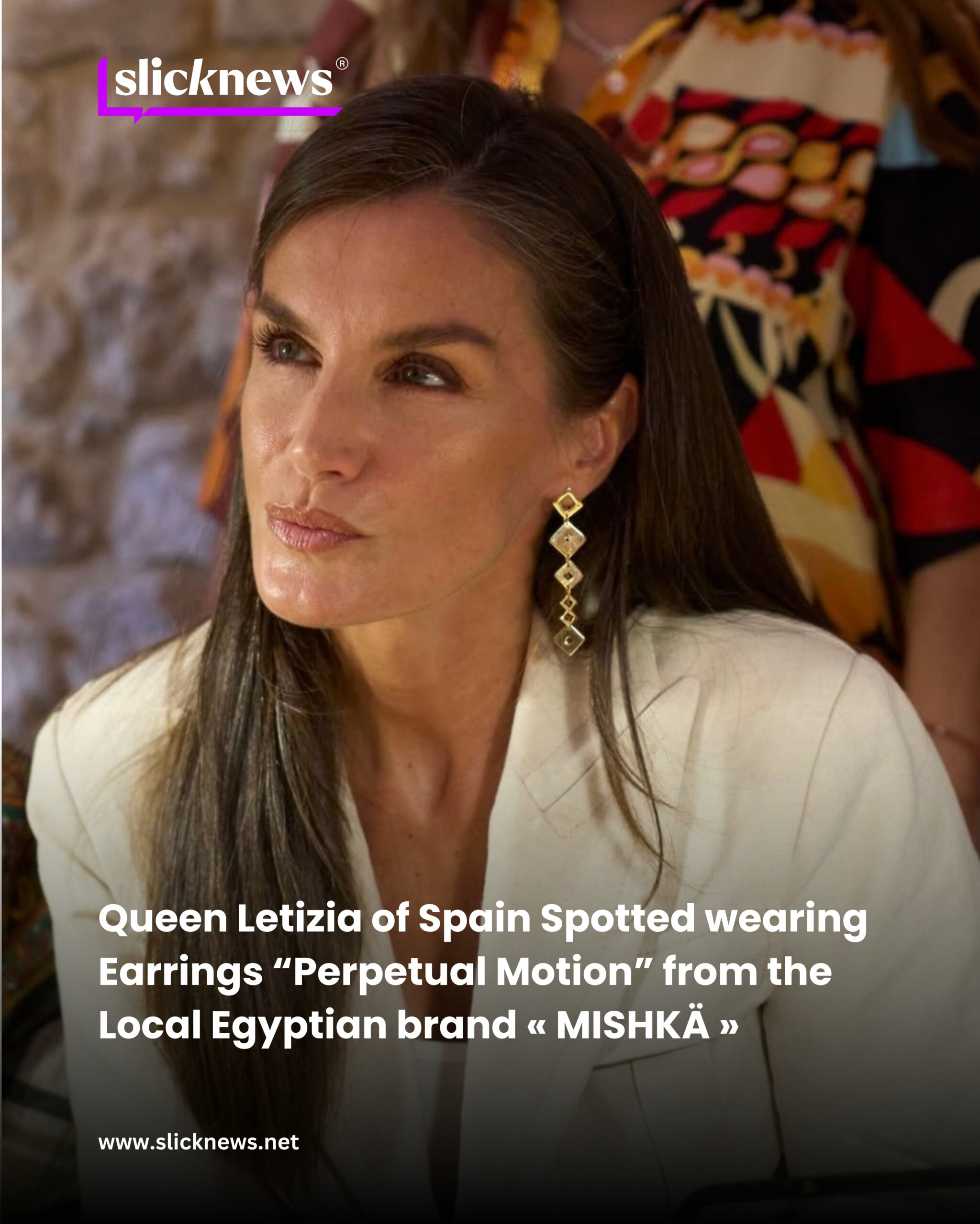 Queen Letizia of Spain Spotted wearing Earrings “Perpetual Motion” from the Local Egyptian brand « MISHKÄ »